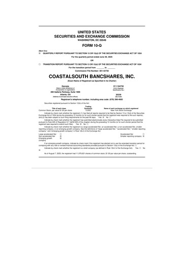 Thumbnail CoastalSouth Bancshares 10-Q Quarterly Report FY2025 