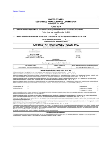 Thumbnail Amphastar Pharmaceuticals 10-K Annual Report 2025