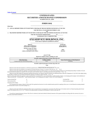 Thumbnail EXL Service
 10-K Annual Report 2022