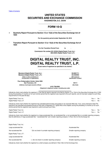 Vorschaubild Digital Realty 10-Q Quartalsbericht  