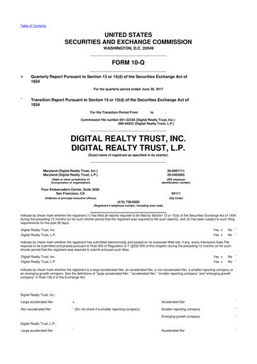 Vorschaubild Digital Realty 10-Q Quartalsbericht  