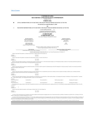 Thumbnail CubeSmart
 10-K Annual Report 2018