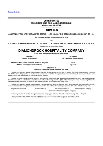 Vorschaubild Diamondrock Hospitality Company 10-Q Quartalsbericht 2015 