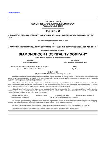 Vorschaubild Diamondrock Hospitality Company 10-Q Quartalsbericht 2017 