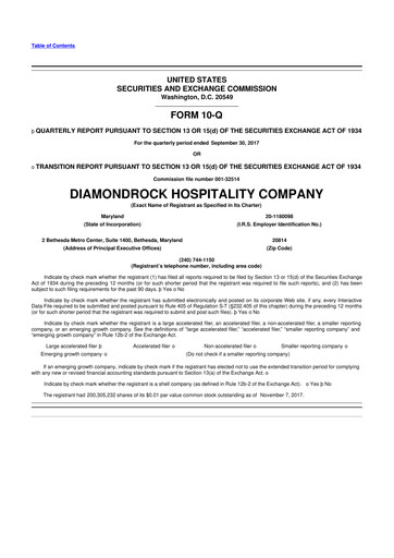 Vorschaubild Diamondrock Hospitality Company 10-Q Quartalsbericht 2017 