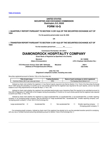 Thumbnail Diamondrock Hospitality Company 10-Q Quarterly Report FY2026 