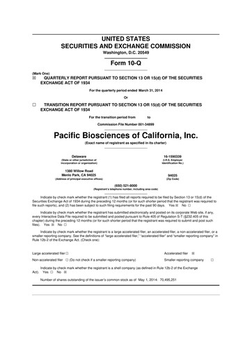 Thumbnail Pacific Biosciences
 10-Q Quarterly Report FY2014 