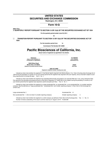Thumbnail Pacific Biosciences
 10-Q Quarterly Report FY2014 