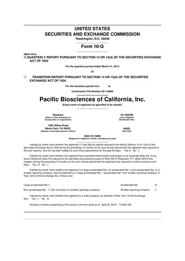 Thumbnail Pacific Biosciences
 10-Q Quarterly Report FY2015 