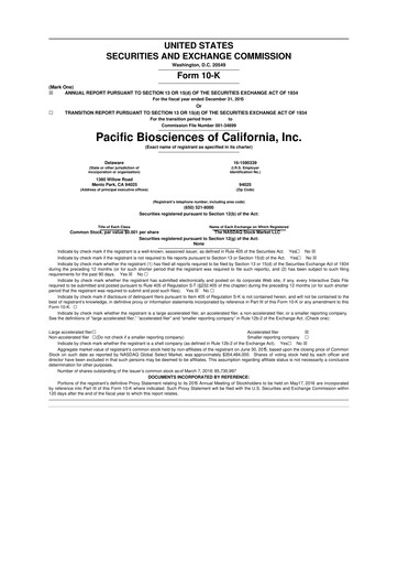 Thumbnail Pacific Biosciences
 10-K Annual Report 2015