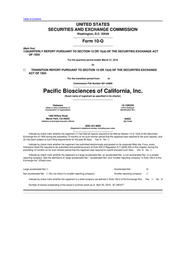 Thumbnail Pacific Biosciences
 10-Q Quarterly Report FY2016 
