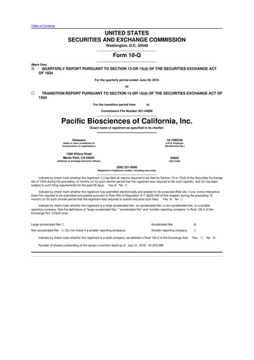 Thumbnail Pacific Biosciences
 10-Q Quarterly Report FY2016 