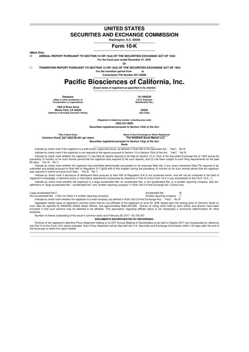 Thumbnail Pacific Biosciences
 10-K Annual Report 2016