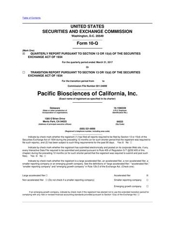 Thumbnail Pacific Biosciences
 10-Q Quarterly Report FY2017 