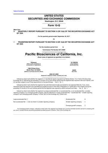 Thumbnail Pacific Biosciences
 10-Q Quarterly Report FY2017 