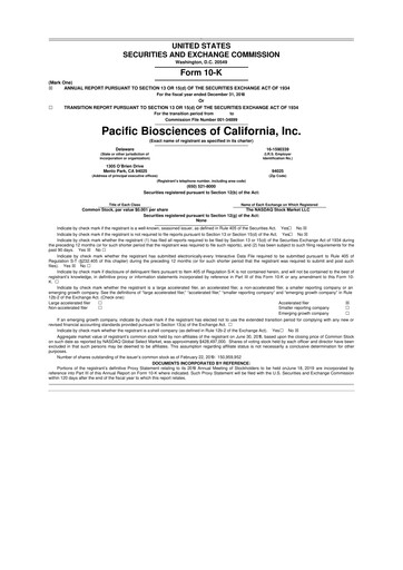 Thumbnail Pacific Biosciences
 10-K Annual Report 2018