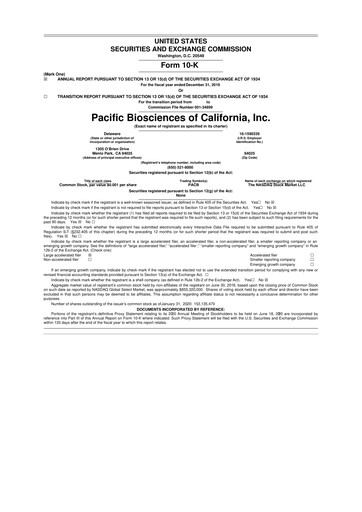 Thumbnail Pacific Biosciences
 10-K Annual Report 2019