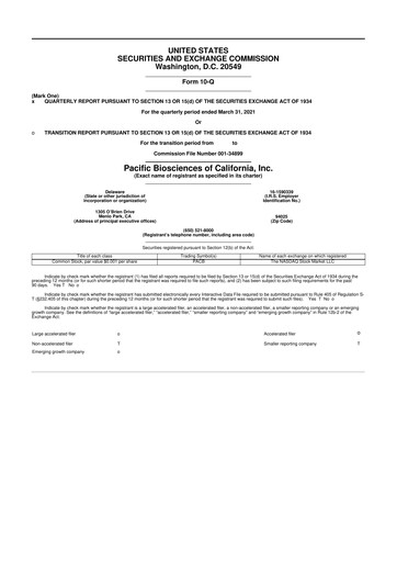 Thumbnail Pacific Biosciences
 10-Q Quarterly Report FY2021 