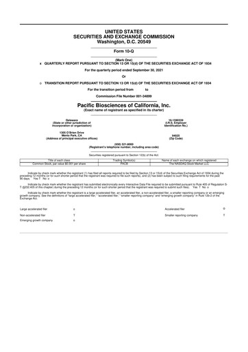 Thumbnail Pacific Biosciences
 10-Q Quarterly Report FY2021 