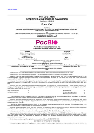 Thumbnail Pacific Biosciences
 10-K Annual Report 2023