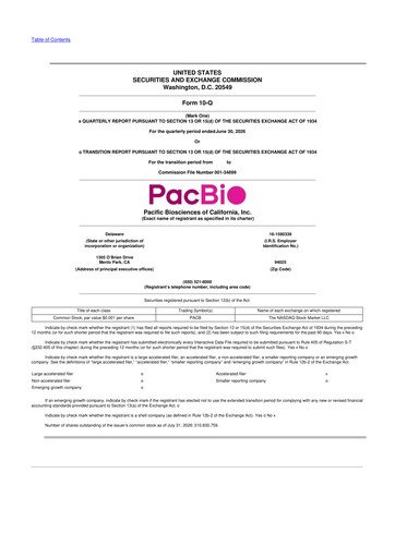 Thumbnail Pacific Biosciences
 10-Q Quarterly Report FY2026 