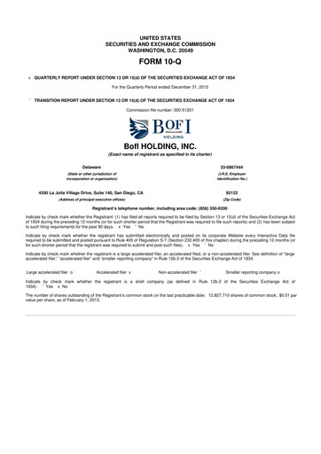 Thumbnail Axos Financial
 10-Q Quarterly Report FY2013 