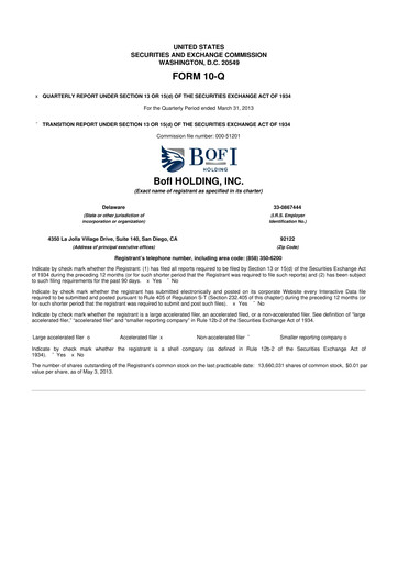 Thumbnail Axos Financial
 10-Q Quarterly Report FY2013 