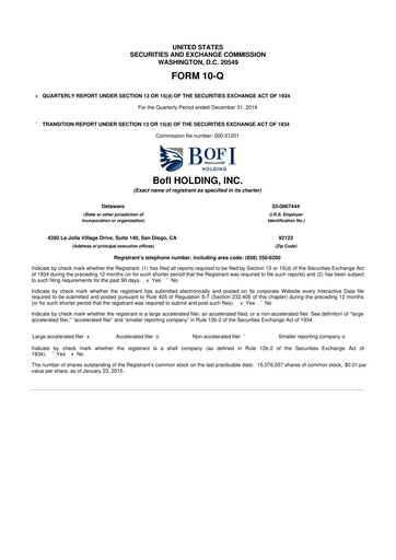 Thumbnail Axos Financial
 10-Q Quarterly Report FY2015 