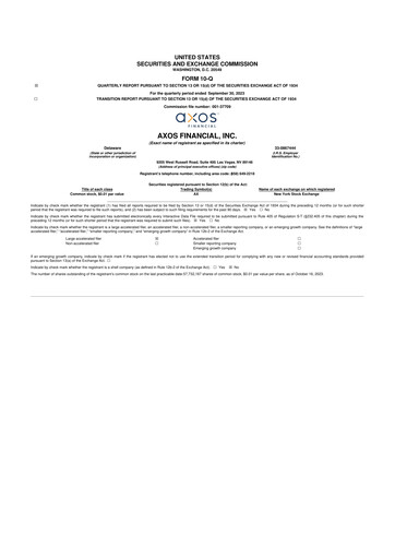 Thumbnail Axos Financial
 10-Q Quarterly Report FY2024 