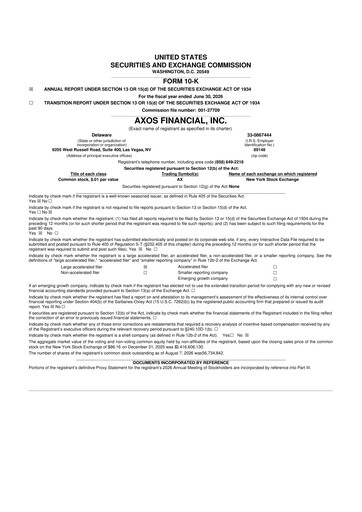 Vorschaubild Axos Financial
 10-K Jahresbericht 2026