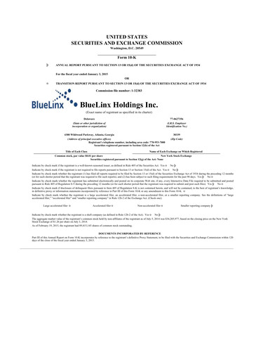 Thumbnail Bluelinx 10-K Annual Report 2014