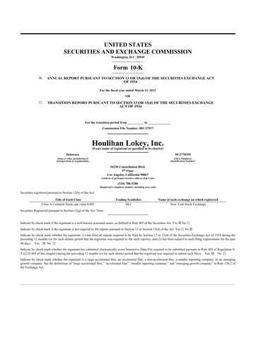 Thumbnail Houlihan Lokey
 10-K Annual Report 2023