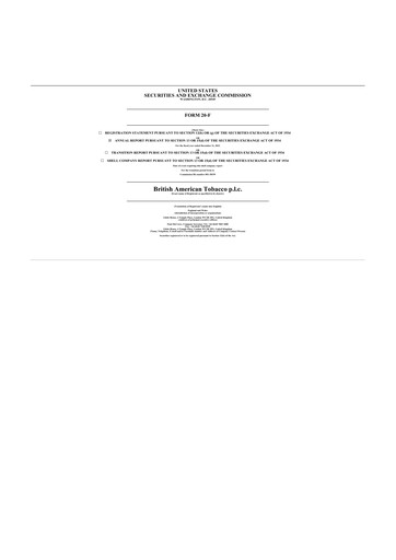 Thumbnail British American Tobacco 20-F Annual Report 2022