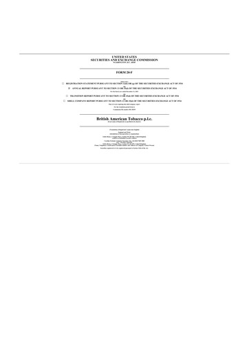 Thumbnail British American Tobacco 20-F Annual Report 2023