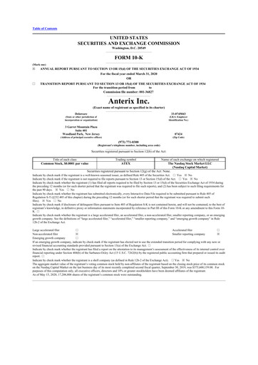 Thumbnail Anterix 10-K Annual Report 2020