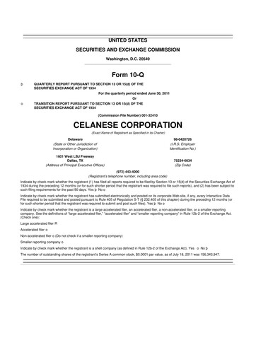 Thumbnail Celanese 10-Q Quarterly Report FY2011 