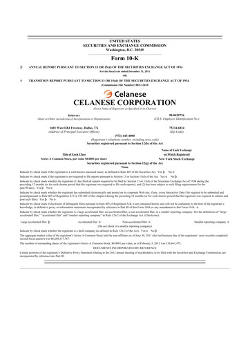 Thumbnail Celanese 10-K Annual Report 2011