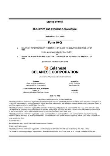 Thumbnail Celanese 10-Q Quarterly Report FY2014 