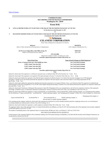 Thumbnail Celanese 10-K Annual Report 2017