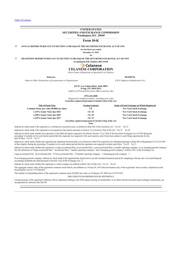 Thumbnail Celanese 10-K Annual Report 2019