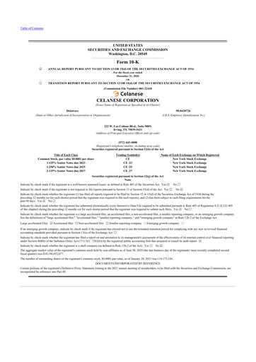 Thumbnail Celanese 10-K Annual Report 2020