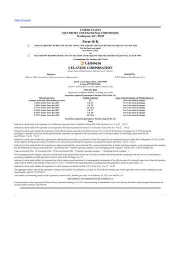 Thumbnail Celanese 10-K Annual Report 2022