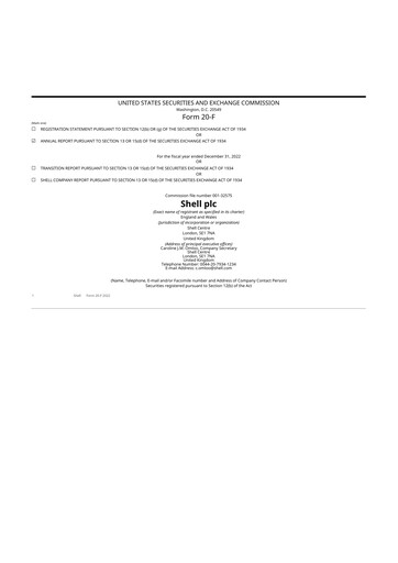 Thumbnail Shell 20-F Annual Report 2022