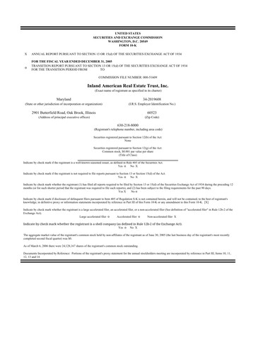 Thumbnail InvenTrust Properties 10-K Annual Report 