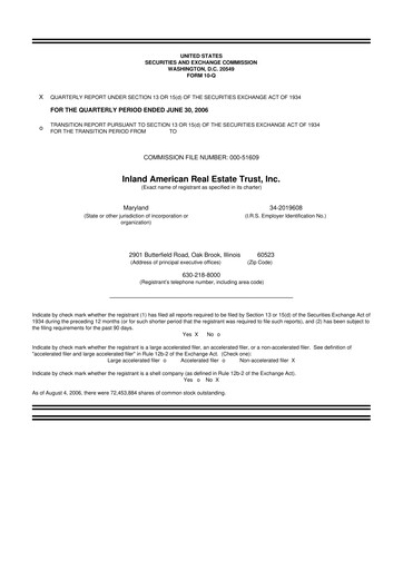 Thumbnail InvenTrust Properties 10-Q Quarterly Report FY 