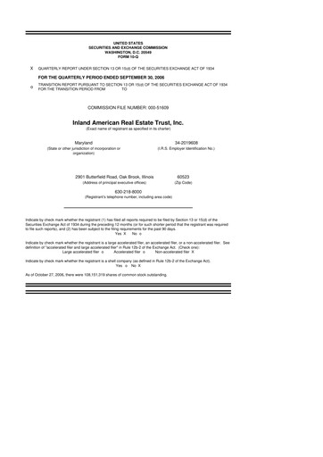 Thumbnail InvenTrust Properties 10-Q Quarterly Report FY 