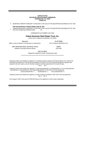 Thumbnail InvenTrust Properties 10-Q Quarterly Report FY 