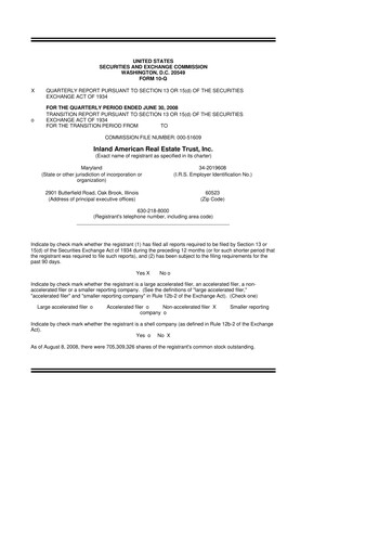 Thumbnail InvenTrust Properties 10-Q Quarterly Report FY 