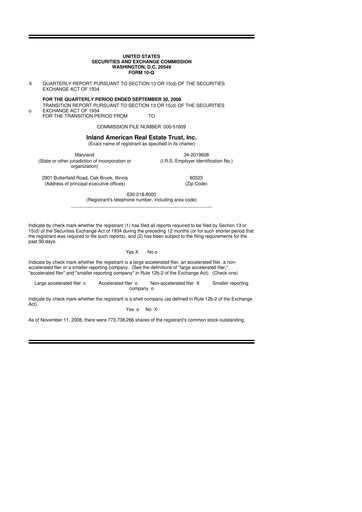 Thumbnail InvenTrust Properties 10-Q Quarterly Report FY 