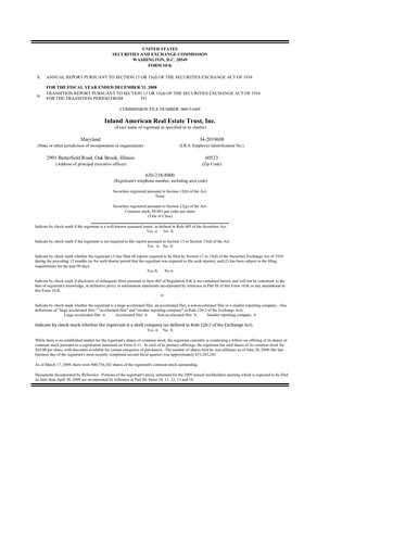 Thumbnail InvenTrust Properties 10-K Annual Report 